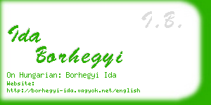 ida borhegyi business card